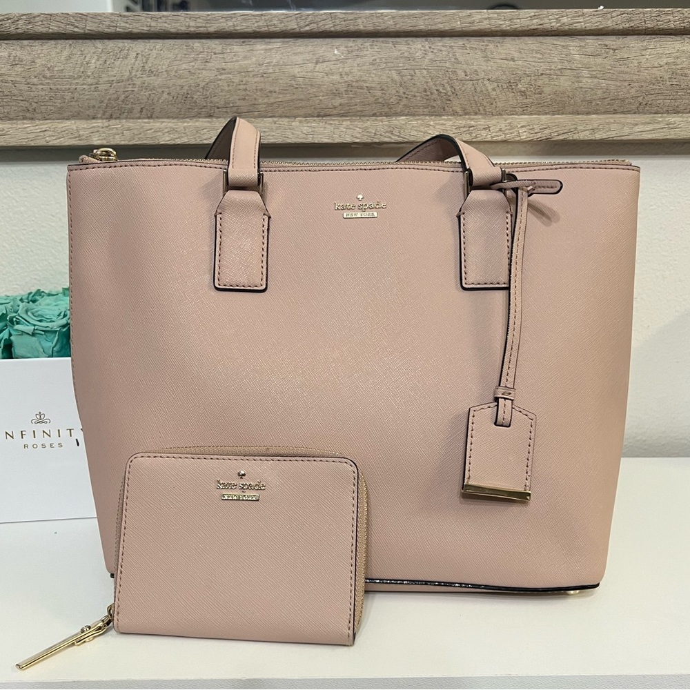 Kate Spade Pink Tote and Wallet Set